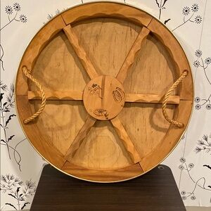 Wooden Decorative Tray with Rope Handles